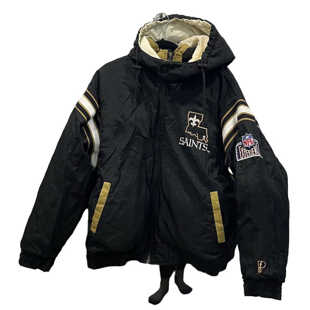 Vintage NFL Experience Reversible Cream & Black Saints Jacket